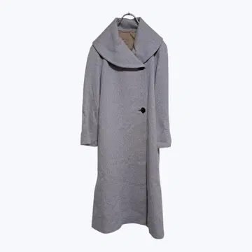 라이트 그레이 브라운 믹스 캐시미어 100% 롱 코트 아우터