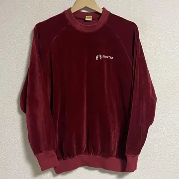 행텐 한텐 빈티지 벨로아 크루넥 L