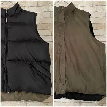 엘엘빈 구스다운 리버서블 베스트 자수 블랙 베이지