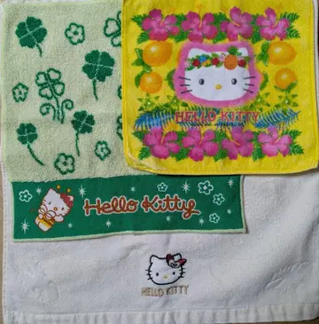헬로키티 하이비스커스 후르츠 클로버 등 타월 3개 세트