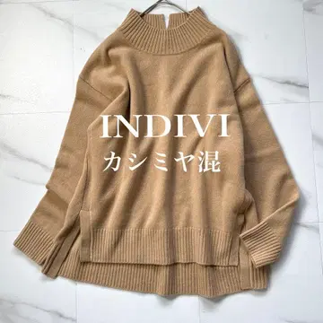 컨디션 최상 INDIVI 캐시미어 혼방 부드러운 루즈핏 니트 38