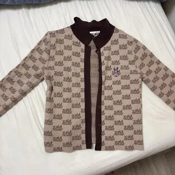 X-girl moussy 콜라보 브라운 로고 니트 가디건