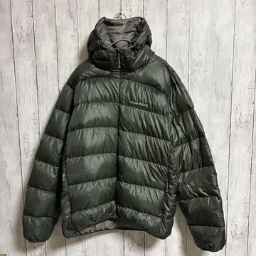 고품질 몽벨 800FP 라이트 알파인 다운 후드티 남성용 L 카키