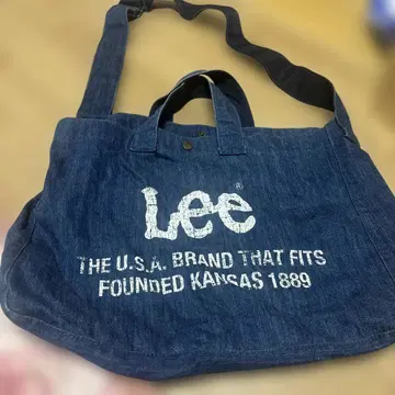 리 데님 블루 숄더백