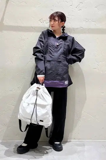 니코앤드 배색 아노락 후드티 FREE