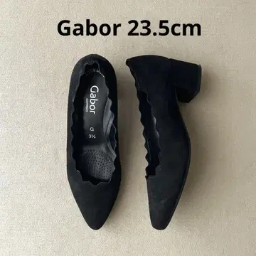 새상품급 Gabor 가보르 스웨이드 펌프스 블랙 스웨이드 와이드 힐