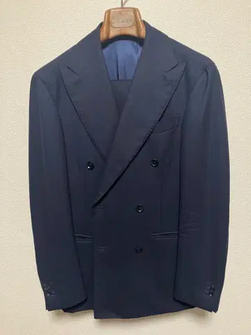 링 재킷 네이비 더블 브레스트 수트