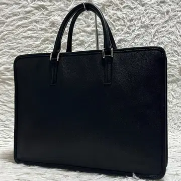 미사용품 비즈니스 가죽 팩토리 브리프 케이스 A4 수납 자립 블랙