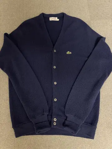 LACOSTE 네이비 V넥 가디건