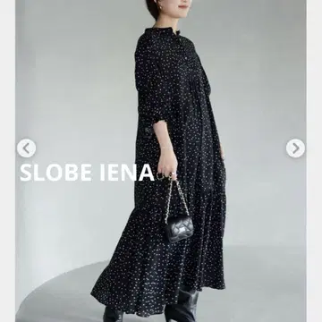 SLOBE IENA 도트 티어드 플레어 원피스