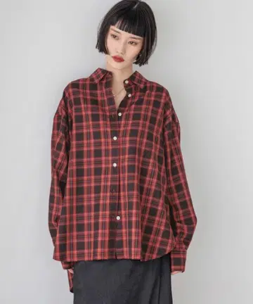 로리즈팜 모듬 체크 BIG 셔츠