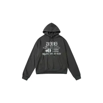 Aeae 다크 그레이 후드 부착 후드티