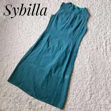 [ Sybilla ] 슬리브리스 원피스 스카이블루 M 사이즈 실크 혼방