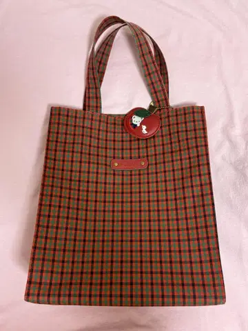 familiar 빨간색 계열 familiar 체크 토트백 대