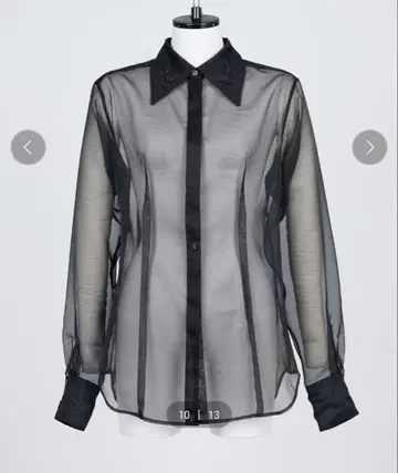 FETICO ROSE EMBROIDERED SHEER SHIRT 블랙