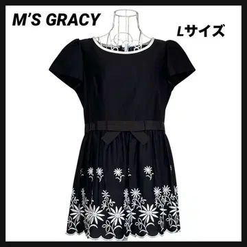 [미사용품] M'S GRACY 튜닉 플라워 자수 리본 이너 포함