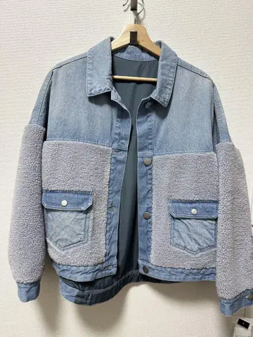 [ 새상품 미사용 ] 데님 보아 자켓 블루종 블루 여성용 M 사이즈