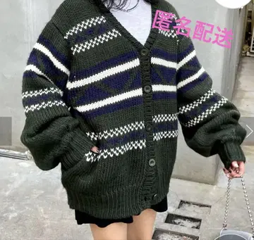 who's whogallery 자카드 가디건 그린 WWG