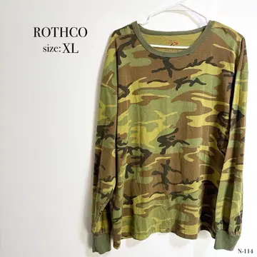 새상품급 ROTHCO 로스코 카모플라쥬 긴팔 T셔츠 XL 사이즈 밀리터리