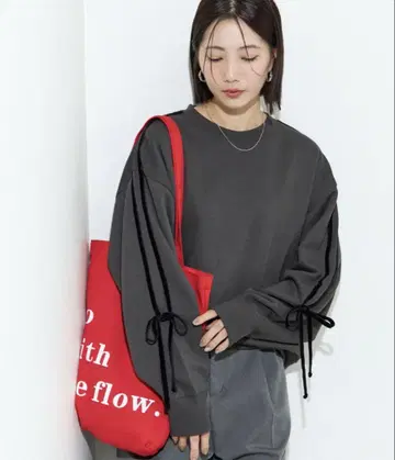 벨로아 리본 라인 속기모 맨투맨 풀오버