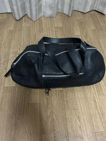 빌 암버그 블랙 가죽 보스턴 백