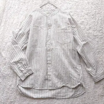 서울베리 시노기무늬 스트라이프 셔츠 밴드 카라