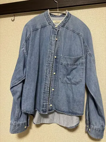 블랑 바스크 데님 셔츠 노카라 셔츠