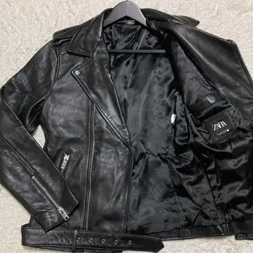자라 라이더 더블 XL 가죽 자켓 블랙