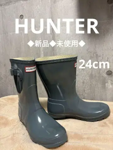 새상품 미사용 HUNTER 그레이 장화 24cm 버클 포함
