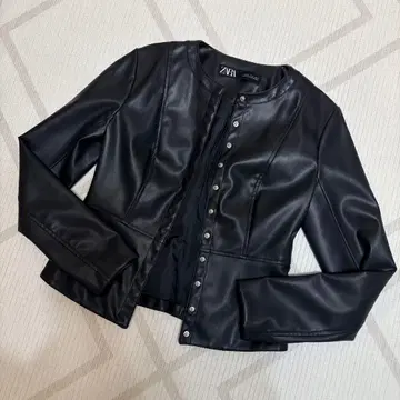 [ XS ] ZARA 노카라 가죽 자켓