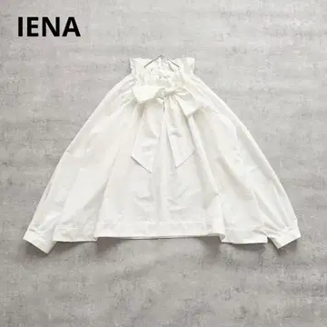 새상품급 IENA & NAVY 에어리 코튼 보타이 블라우스 화이트 이에나