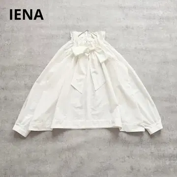 새상품급 IENA & NAVY 에어리 코튼 보타이 블라우스 화이트 이에나