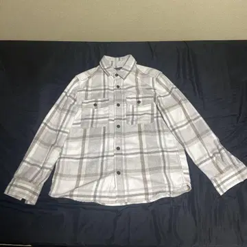 H&M 긴팔 플란넬 셔츠 화이트, 그레이 계열 체크