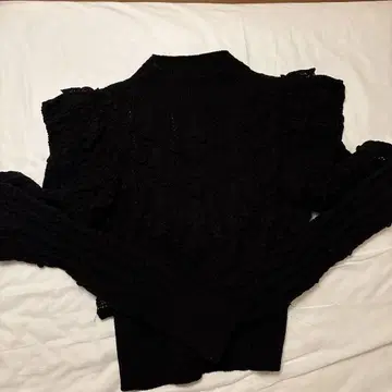 ZARA 블랙 레이스 짜임 긴팔 니트 스웨터