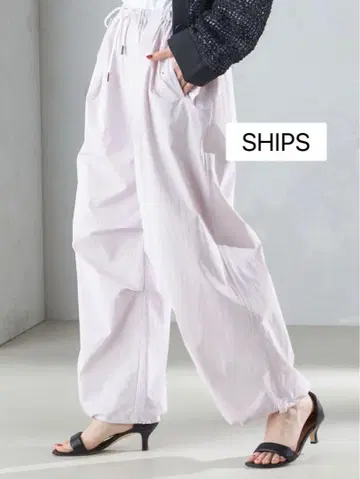 SHIPS 라이트 핑크 와이드 팬츠