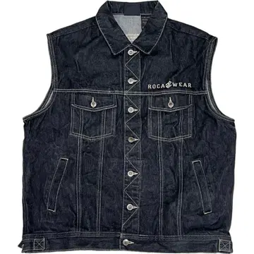 ROCA WEAR ROCAWEAR 블랙 데님 베스트 XL
