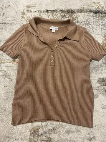 캘빈클라인 진스 캘빈클라인 베이지 반팔 니트 폴로