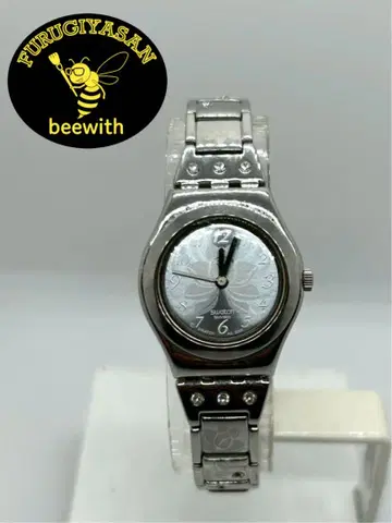 스와치 swatch 꽃 무늬 실버 여성용 손목시계