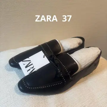 ZARA 스터드 펌프스 블랙 37 24.0 새상품