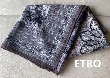 ETRO 에트로 실크 100% 쉬폰 스카프 스톨 얇은 소재 정사각형