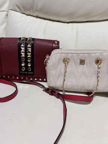 MICHAEL KORS 버건디 숄더백 2개 세트