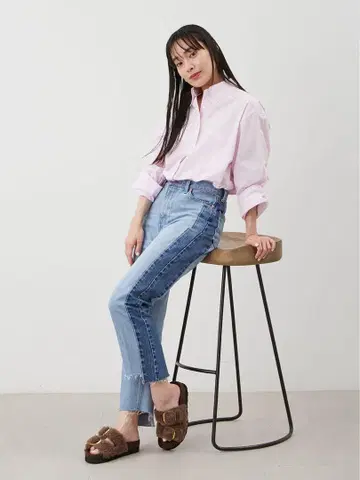 새상품 미라 오웬 Mila Owen 탭 슬리브 버튼다운 셔츠