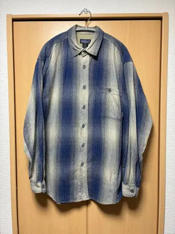 90s patagonia 옴브레 스트라이프 체크 셔츠