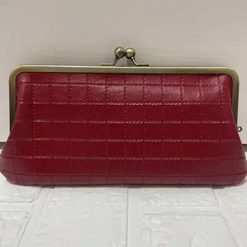 봇치리 빨간색 가죽 가마구치 장지갑 크로커다일풍 일본제
