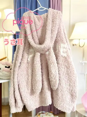 젤라또피케 후드티 토끼 귀 핑크색