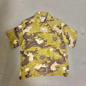 Hinahina (히나히나) 일본풍 패턴 빈티지 알로하 셔츠