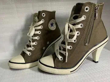 새상품급 CONVERSE 올리브 하이컷 힐 스니커즈 23 레어템