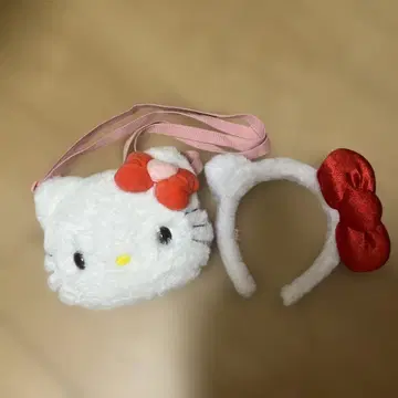 헬로키티 머리띠 봉제 인형 숄더 파우치
