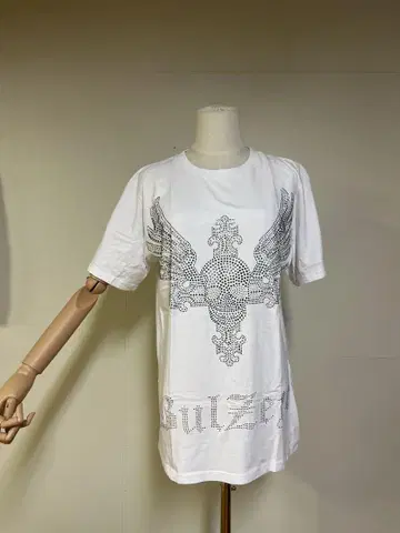 Gulze 스와로브스키풍 반팔 T셔츠 화이트