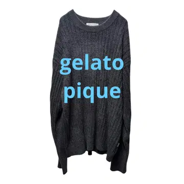 GELATO PIQUE 리브 오버사이즈 스웨터 다크 네이비